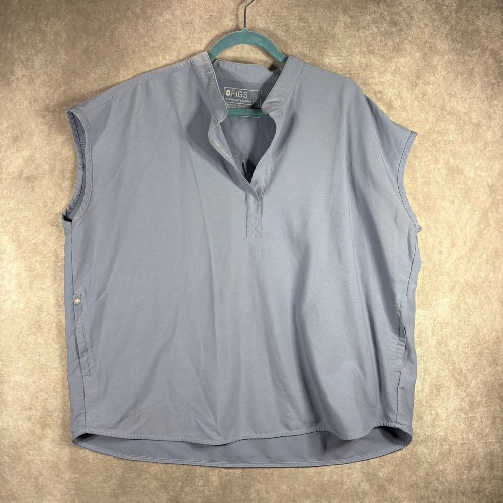 FIGS Scrub Top Womens XL Blue Rafaela Technical Collection Sleeveless WXXSW1003